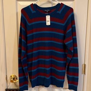 Brooks Brothers Blue and Red Striped Knit Top